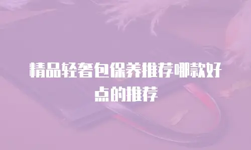 精品轻奢包保养推荐哪款好点的推荐