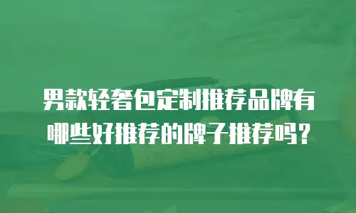 男款轻奢包定制推荐品牌有哪些好推荐的牌子推荐吗？
