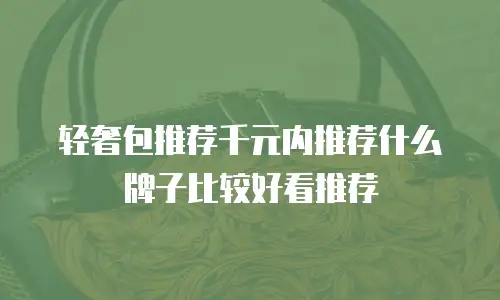 轻奢包推荐千元内推荐什么牌子比较好看推荐