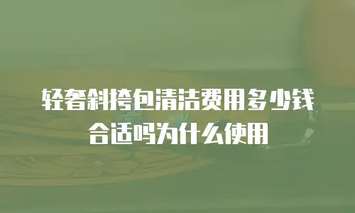 轻奢斜挎包清洁费用多少钱合适吗为什么使用