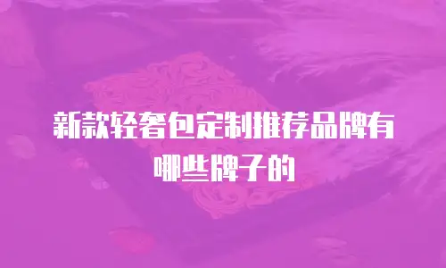 新款轻奢包定制推荐品牌有哪些牌子的