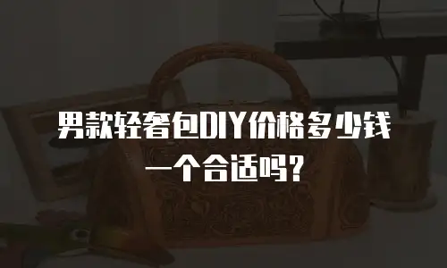 男款轻奢包DIY价格多少钱一个合适吗？