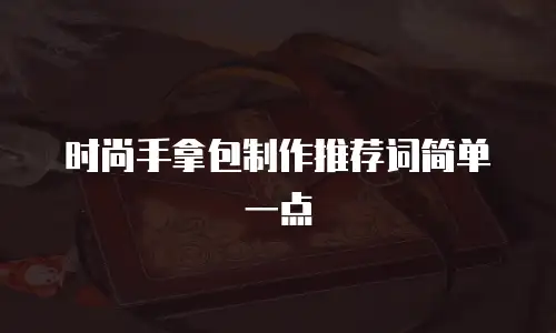 时尚手拿包制作推荐词简单一点