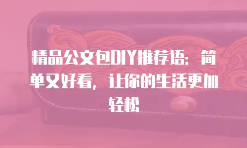 精品公文包DIY推荐语：简单又好看，让你的生活更加轻松