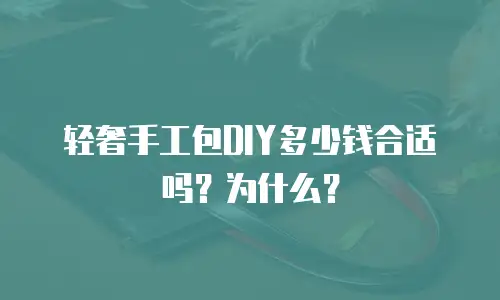 轻奢手工包DIY多少钱合适吗？为什么？
