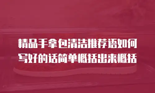 精品手拿包清洁推荐语如何写好的话简单概括出来概括