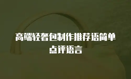 高端轻奢包制作推荐语简单点评语言