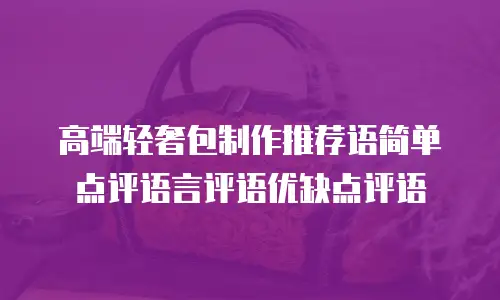 高端轻奢包制作推荐语简单点评语言评语优缺点评语
