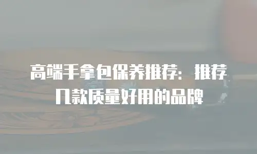 高端手拿包保养推荐：推荐几款质量好用的品牌