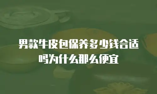 男款牛皮包保养多少钱合适吗为什么那么便宜