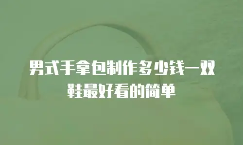 男式手拿包制作多少钱一双鞋最好看的简单