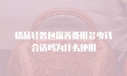 精品轻奢包保养费用多少钱合适吗为什么使用