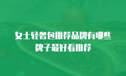 女士轻奢包推荐品牌有哪些牌子最好看推荐