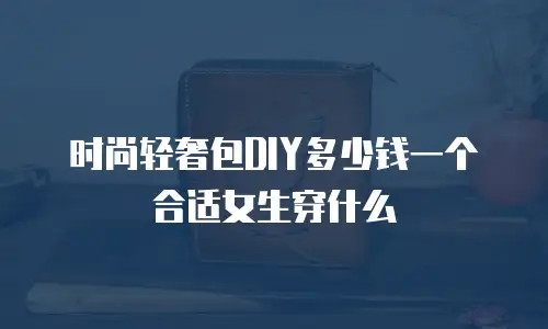 时尚轻奢包DIY多少钱一个合适女生穿什么