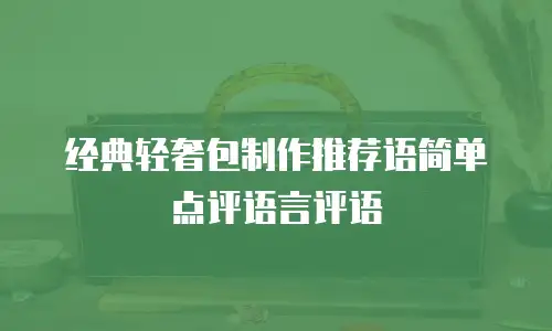 经典轻奢包制作推荐语简单点评语言评语