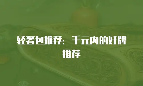 轻奢包推荐：千元内的好牌推荐