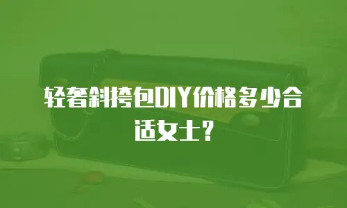 轻奢斜挎包DIY价格多少合适女士？