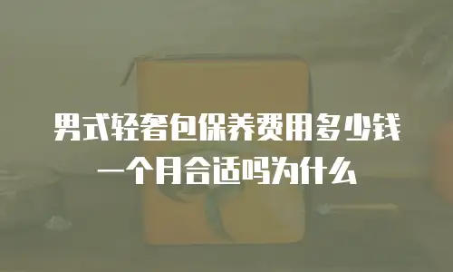 男式轻奢包保养费用多少钱一个月合适吗为什么