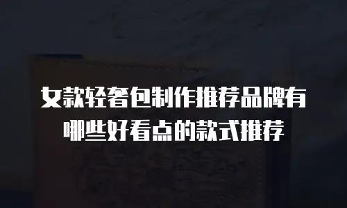 女款轻奢包制作推荐品牌有哪些好看点的款式推荐