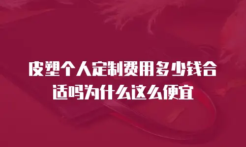 皮塑个人定制费用多少钱合适吗为什么这么便宜