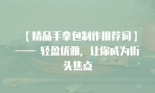 【精品手拿包制作推荐词】&mdash;&mdash; 轻盈优雅，让你成为街头焦点