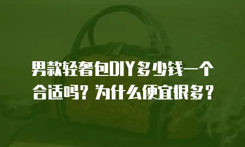 男款轻奢包DIY多少钱一个合适吗？为什么便宜很多？