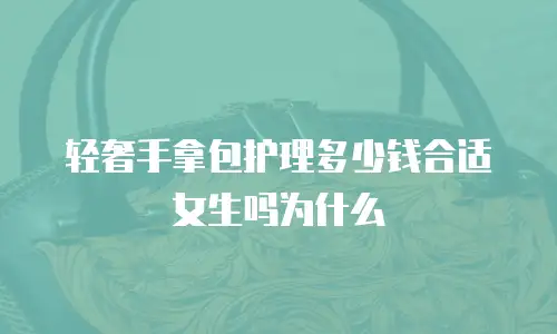 轻奢手拿包护理多少钱合适女生吗为什么