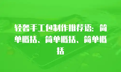 轻奢手工包制作推荐语：简单概括、简单概括、简单概括