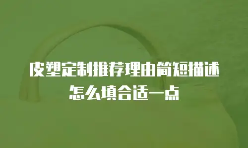 皮塑定制推荐理由简短描述怎么填合适一点
