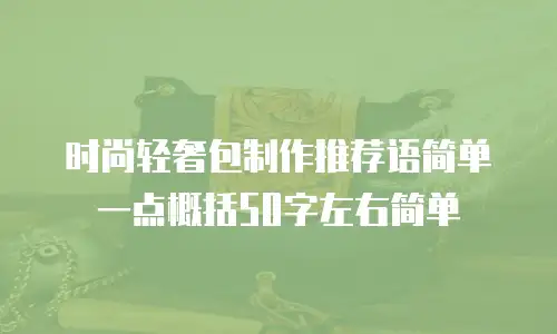 时尚轻奢包制作推荐语简单一点概括50字左右简单