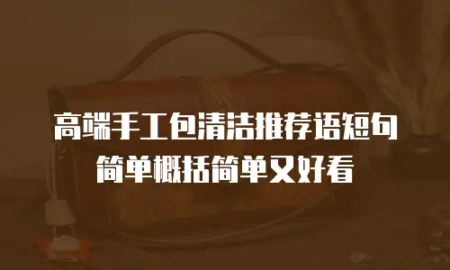 高端手工包清洁推荐语短句简单概括简单又好看