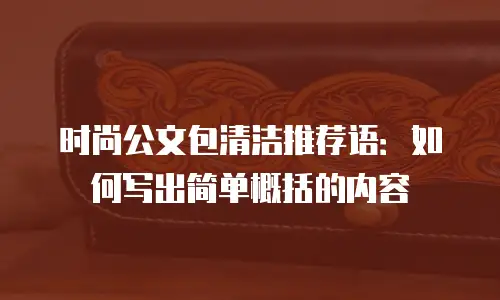 时尚公文包清洁推荐语：如何写出简单概括的内容