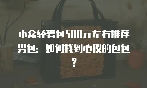 小众轻奢包500元左右推荐男包：如何找到心仪的包包？