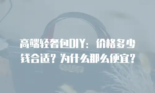 高端轻奢包DIY：价格多少钱合适？为什么那么便宜？