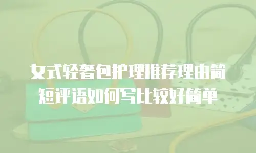 女式轻奢包护理推荐理由简短评语如何写比较好简单