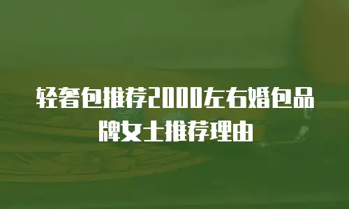 轻奢包推荐2000左右婚包品牌女士推荐理由