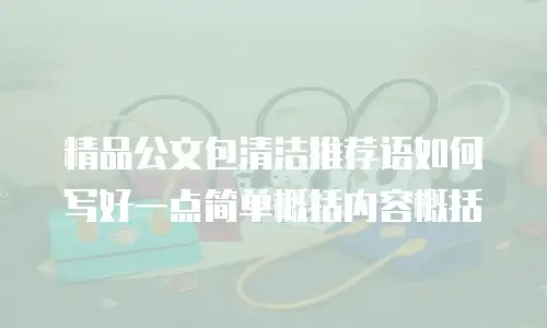精品公文包清洁推荐语如何写好一点简单概括内容概括