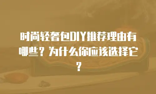 时尚轻奢包DIY推荐理由有哪些？为什么你应该选择它？