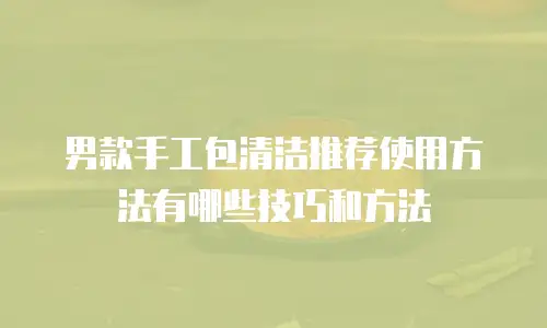 男款手工包清洁推荐使用方法有哪些技巧和方法