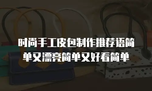 时尚手工皮包制作推荐语简单又漂亮简单又好看简单
