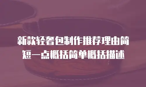 新款轻奢包制作推荐理由简短一点概括简单概括描述