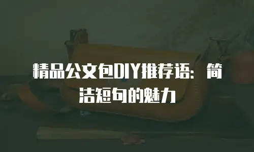 精品公文包DIY推荐语：简洁短句的魅力