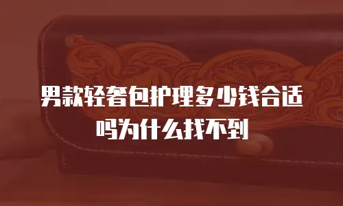 男款轻奢包护理多少钱合适吗为什么找不到