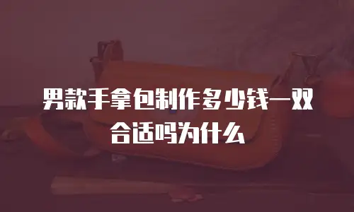 男款手拿包制作多少钱一双合适吗为什么
