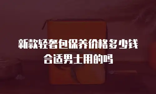 新款轻奢包保养价格多少钱合适男士用的吗