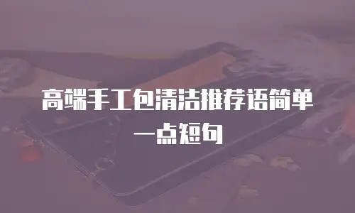 高端手工包清洁推荐语简单一点短句
