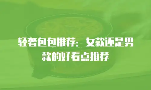 轻奢包包推荐：女款还是男款的好看点推荐