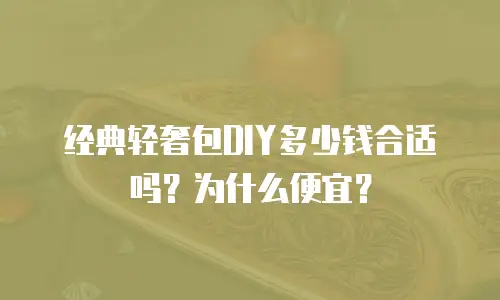 经典轻奢包DIY多少钱合适吗？为什么便宜？