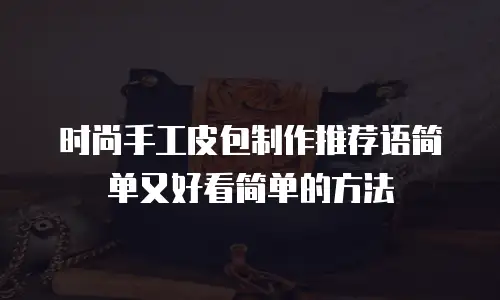 时尚手工皮包制作推荐语简单又好看简单的方法