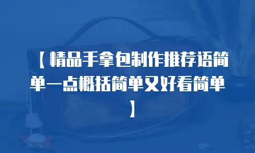 【精品手拿包制作推荐语简单一点概括简单又好看简单】